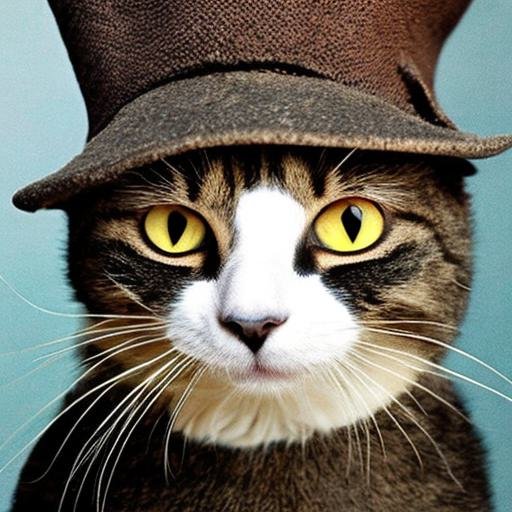 Cat in a brown hat