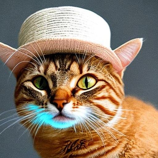 Cat in a white hat